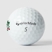 Grüner Weihnachtsurlaub und Weihnachtsfeiertag der Golfball (Logo)