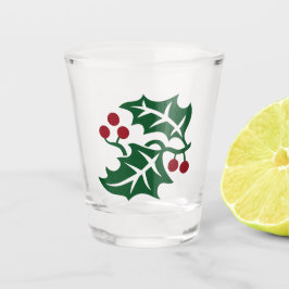 Grüner Weihnachtsurlaub und Weihnachtsfeiertag der Schnapsglas