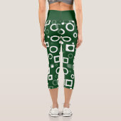 Grüner weißer Diamant Form Grüner weißer Diamantsc Capri Leggings (Rückseite)