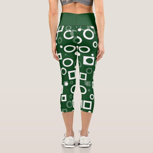 Grüner weißer Diamant Form Grüner weißer Diamantsc Capri Leggings (Rückseite)