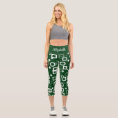 Grüner weißer Diamant Form Grüner weißer Diamantsc Capri Leggings (Vorderseite)