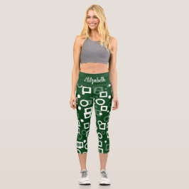 Grüner weißer Diamant Form Grüner weißer Diamantsc Capri Leggings