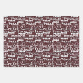 Grüner weißer Inspirationsfrieden Geschenkpapier Set (Vorderseite 2)