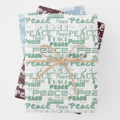 Grüner weißer Inspirationsfrieden Geschenkpapier Set (Beispiel)
