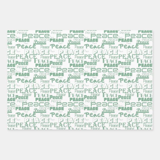 Grüner weißer Inspirationsfrieden Geschenkpapier Set (Vorderseite)