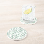 Grüner weißer Inspirationsfrieden Getränkeuntersetzer (Seite)