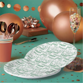 Grüner weißer Inspirationsfrieden Pappteller
