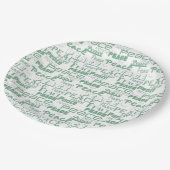 Grüner weißer Inspirationsfrieden Pappteller (Schrägansicht)