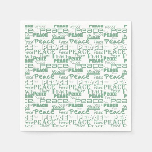 Grüner weißer Inspirationsfrieden Serviette (Vorderseite)