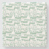 Grüner weißer Inspirationsfrieden Steinuntersetzer (Vorderseite)