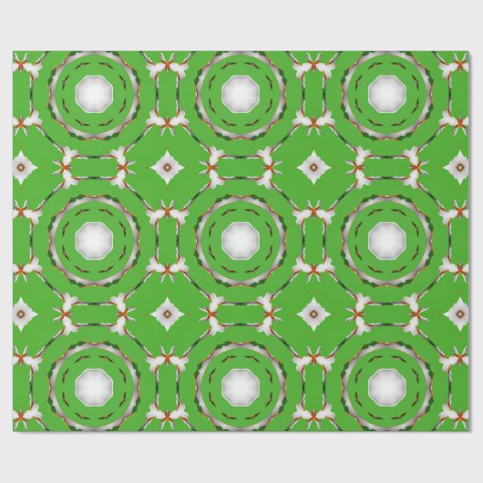 Grüner weißer Kreis Geschenkpapier (Flach)