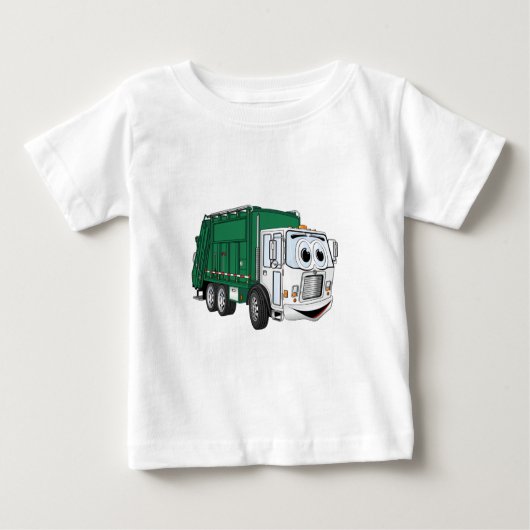 Grüner weißer Lächelender LKW-Cartoon Baby T-shirt (Vorderseite)