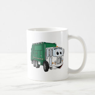 Grüner weißer Lächelender LKW-Cartoon Kaffeetasse