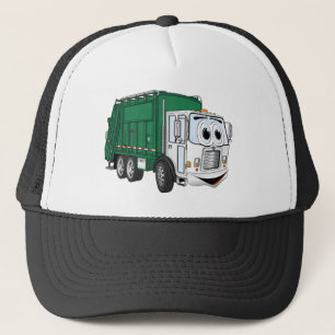 Grüner weißer Lächelender LKW-Cartoon Truckerkappe
