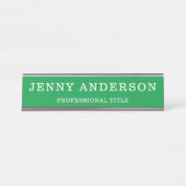 Grüner weißer Name und Name des Schreibtisches Schreibtischnamensplakette (Vorderseite )