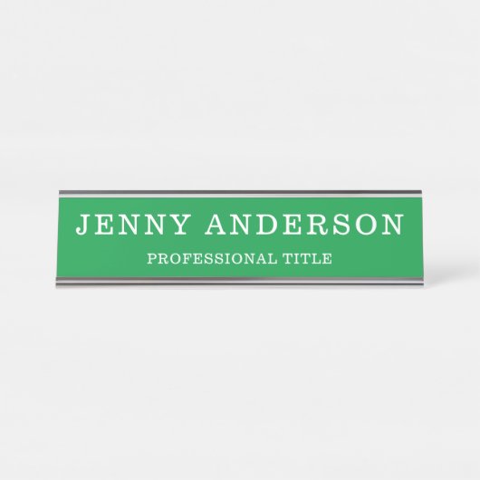 Grüner weißer Name und Name des Schreibtisches Schreibtischnamensplakette (Vorderseite )