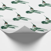 Grüner, weißer, roter Flattern-Kolibri Geschenkpapier (Ecke)