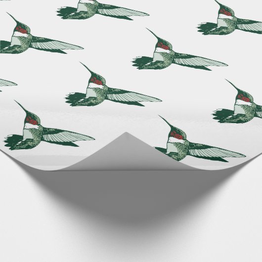 Grüner, weißer, roter Flattern-Kolibri Geschenkpapier (Ecke)