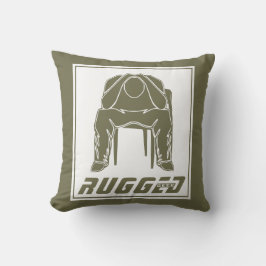 grüner weißer Rugged Man Holding Head | Denkende Kissen