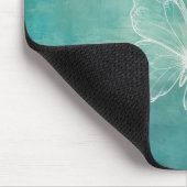 Grüner Weißer Schmetterling Mousepad (Ecke)