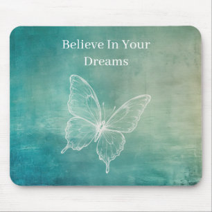 Grüner Weißer Schmetterling Mousepad