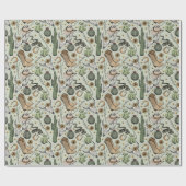Grüner Western Laughing Cowboy Skull & Cactus Geschenkpapier (Flach)