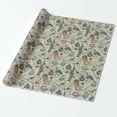Grüner Western Laughing Cowboy Skull & Cactus Geschenkpapier (Ungerollt)