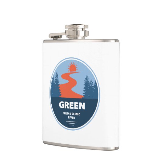 Grüner Wild und Landschaftlicher Fluss Flachmann (Links)