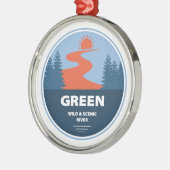 Grüner Wild und Landschaftlicher Fluss Ornament Aus Metall (Links)