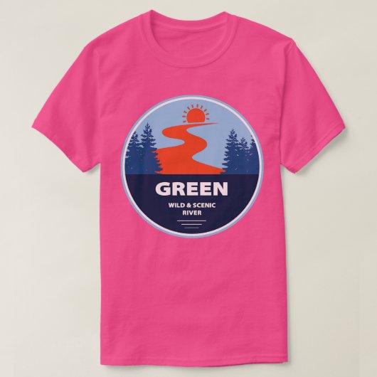 Grüner Wild und Landschaftlicher Fluss T-Shirt (Design vorne)