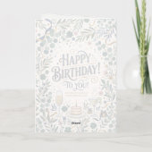 Grüner Wildblumen-Geburtstag Karte (Rückseite)