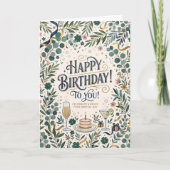 Grüner Wildblumen-Geburtstag Karte (Vorderseite)
