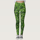 Grüner Wildgraswald Leggings (Vorderseite)