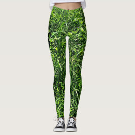 Grüner Wildgraswald Leggings