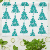 Grüner Winterwald Weihnachtsbaum Geschirrtuch (Gefaltet)