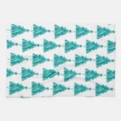 Grüner Winterwald Weihnachtsbaum Geschirrtuch (Horizontal)