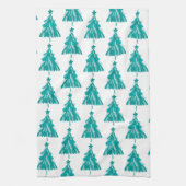 Grüner Winterwald Weihnachtsbaum Geschirrtuch (Vertikal)