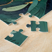 Grüner Wolf im Waldrätsel Puzzle (Seite)