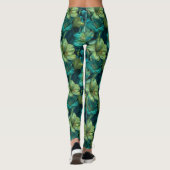 Grüner Workout Amaryllis Ästhetik Muttertag Gesche Leggings (Rückseite)
