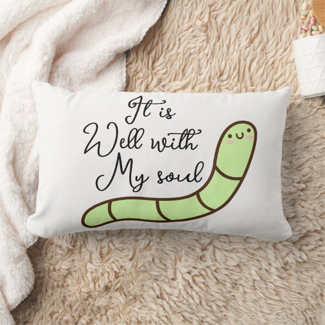 Grüner Wurm Lendenkissen (Decke)