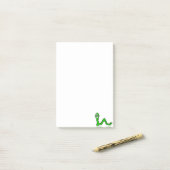 Grüner Wurm Post-it Klebezettel (Auf Schreibtisch)