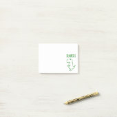 Grüner wütender T Rex Dino Post-it Klebezettel (Auf Schreibtisch)