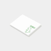 Grüner wütender T Rex Dino Post-it Klebezettel (angewinkelt)