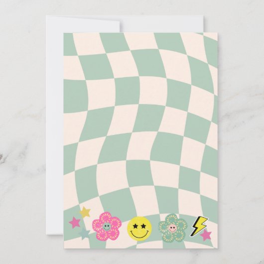 Grüner Y2K-Schlaf über Geburtstag Einladung (Rückseite)