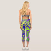 Grüner Zebra Capri Leggings (Rückseite)