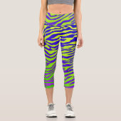 Grüner Zebra Capri Leggings (Vorderseite)