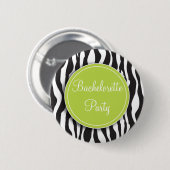 Grüner Zebra-Druck-Junggeselinnen-Abschieds-Knopf Button (Vorne & Hinten)