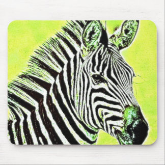 Grüner Zebra-Kopf Mousepad