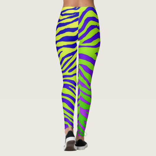 Grüner Zebra Leggings (Rückseite)