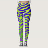 Grüner Zebra Leggings (Vorderseite)